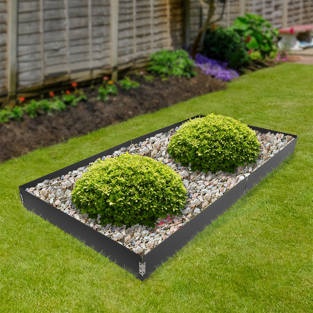 8.4'' H x 40'' W Black Metal Lawn Edging (Set of 6) FRONG