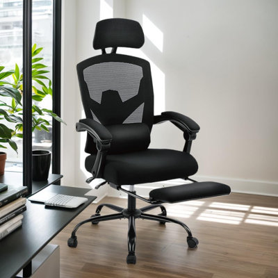 Ergonomic Office Chair, Computer Desk Chair With Lumbar Support Task Chairs With Headrest, Footrest