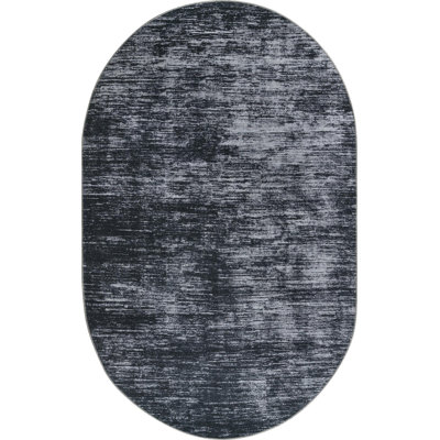 Tapis noir en chenille tissé à la machine Ikhasa