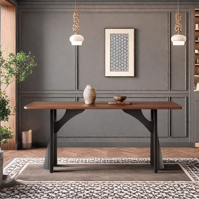 Durable Simple Elegant Rectangular Dining Table, 29.52"H x 62.99"L x 31.49"W