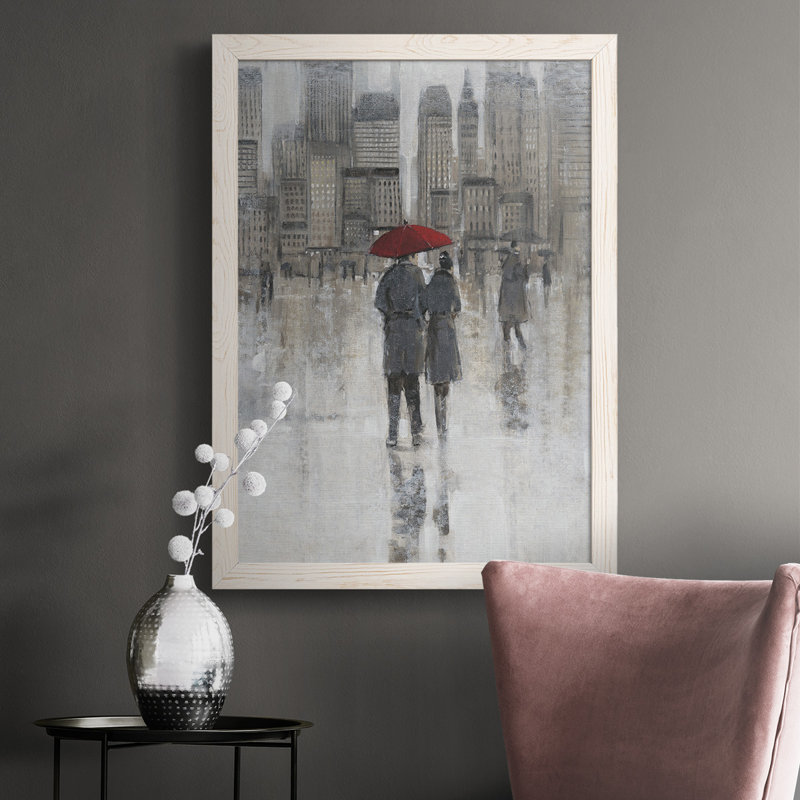 Rain in the City I, reproduction d'art sur toile, Blanc, H 37,5 po x l 27,5 po x P 1 po
