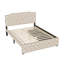 Grand lit plateforme tapissier avec 2 tiroirs et 2 ensembles de ports USB de chaque côté, tissu en lin-383532471