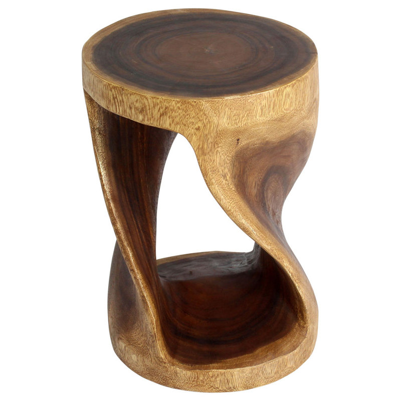 Table de bout cylindrique en bois massif, H 20 po x l 14 po x P 14 po