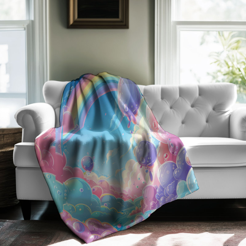 Floating Colors - 1 Piece Premium Blanket, 50" W x 60" L