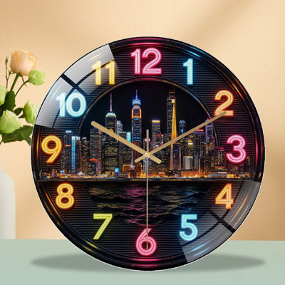 Horloge murale Neon City