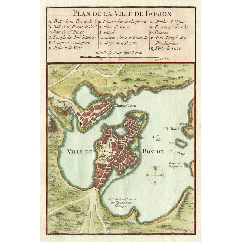 Petite Map Of The City Of Boston - Wrapped Canvas Print, 46cm H x 30cm W