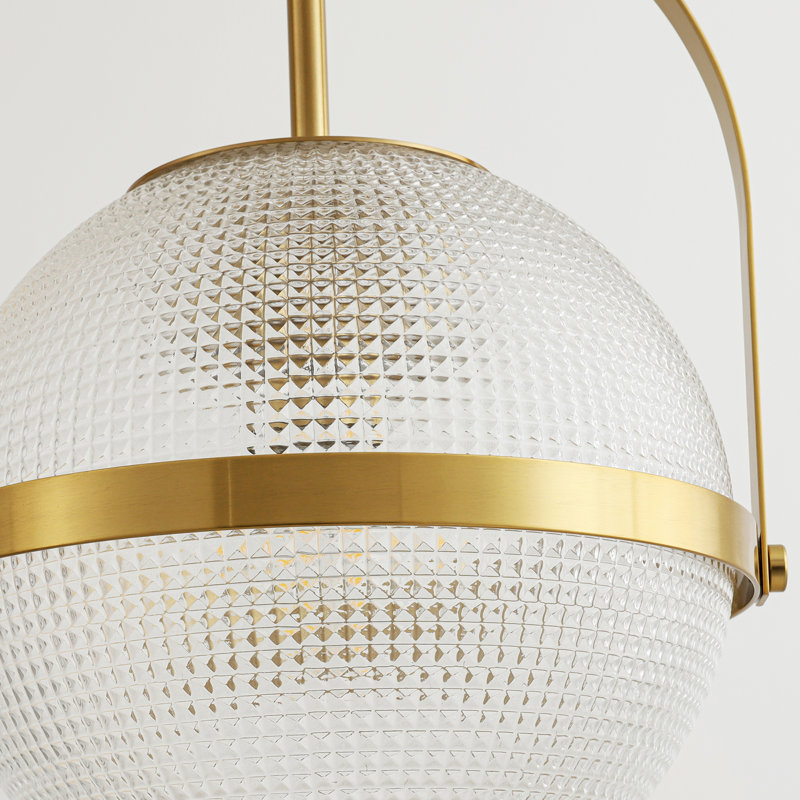 Luminaire suspendu pour îlot de cuisine 1 lumière Gridora, Laiton