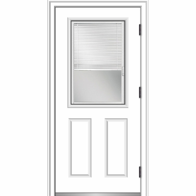 Porte d'entrée avant en fibre de verre Smooth, Côté droit / vers l'extérieur, H 80 po x l 36 po x P 1,75 po