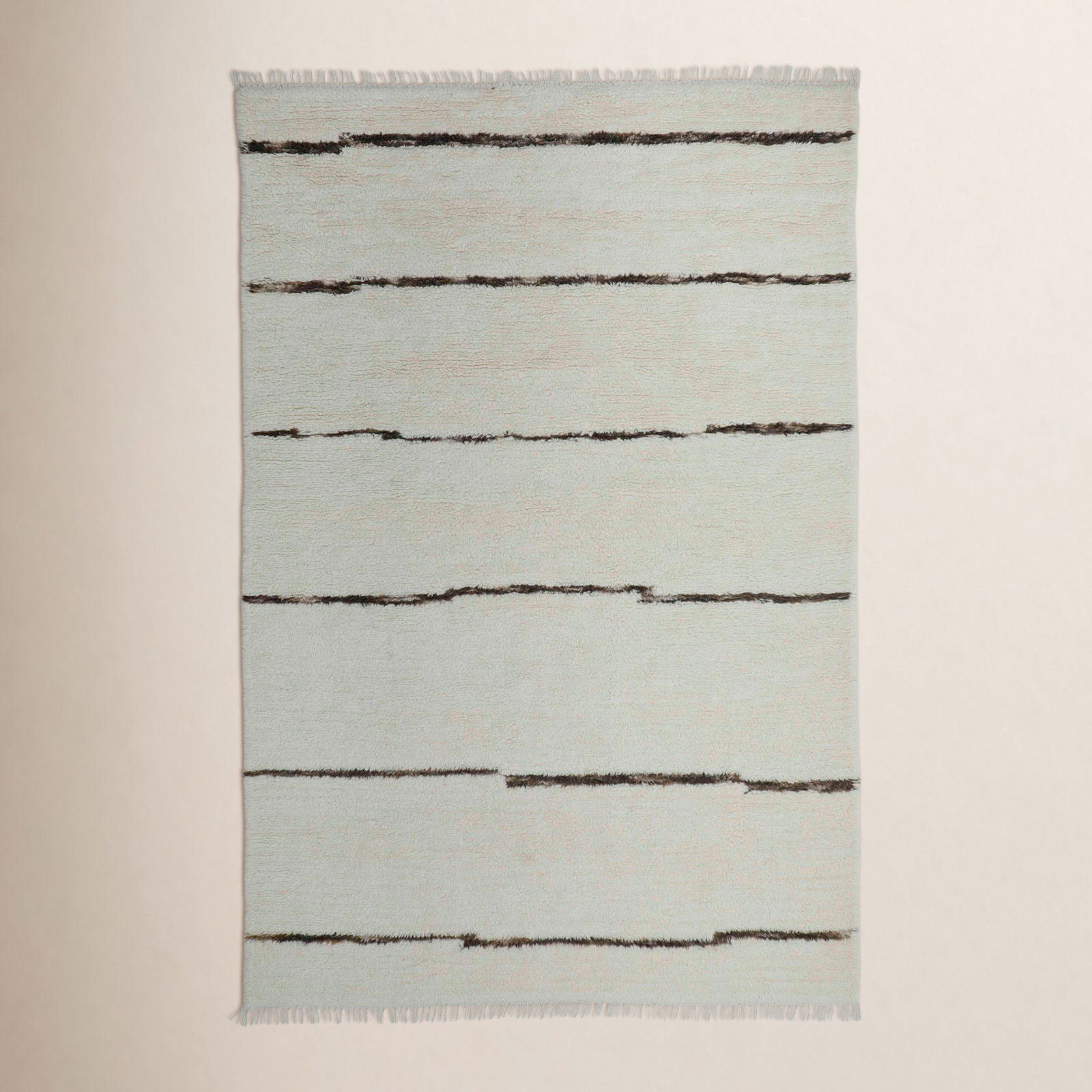 Hand-Woven Striped Wool Rug, Rectangle 3' x 5'