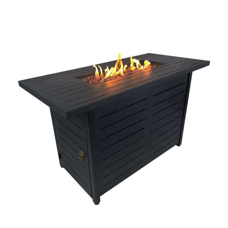 Rectangle Aluminum Fire Pit Table with Hidden Fuel Tank