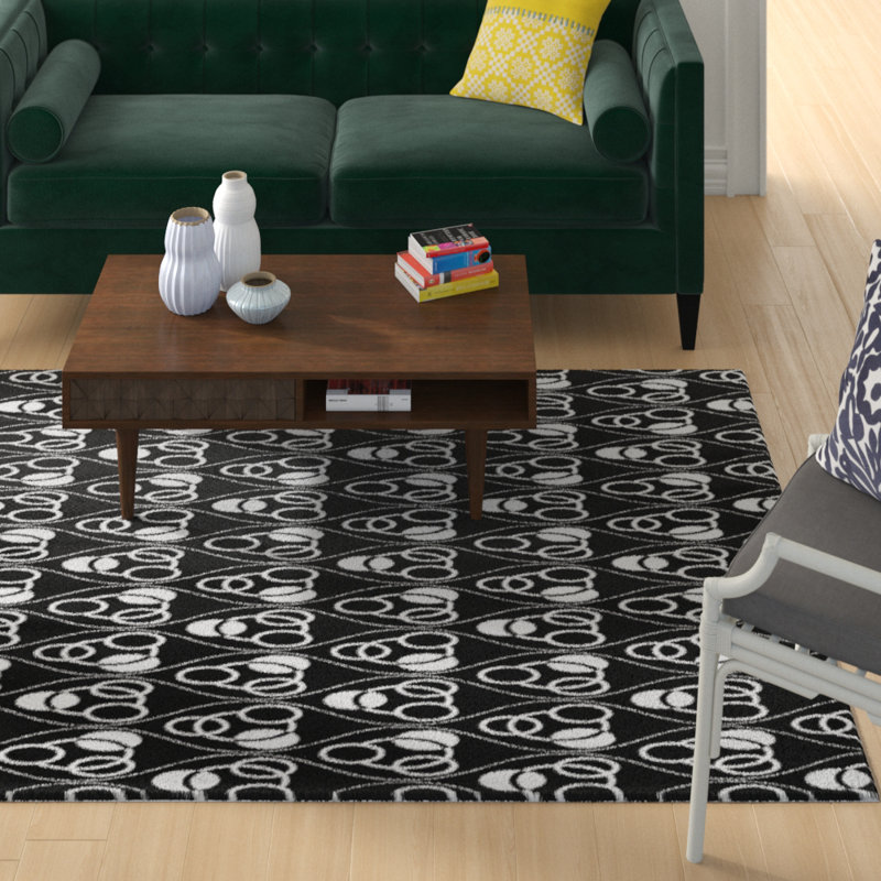 Tapis décoratif classiques des cercles et des vagues, Rectangle 5 pi x 7 pi