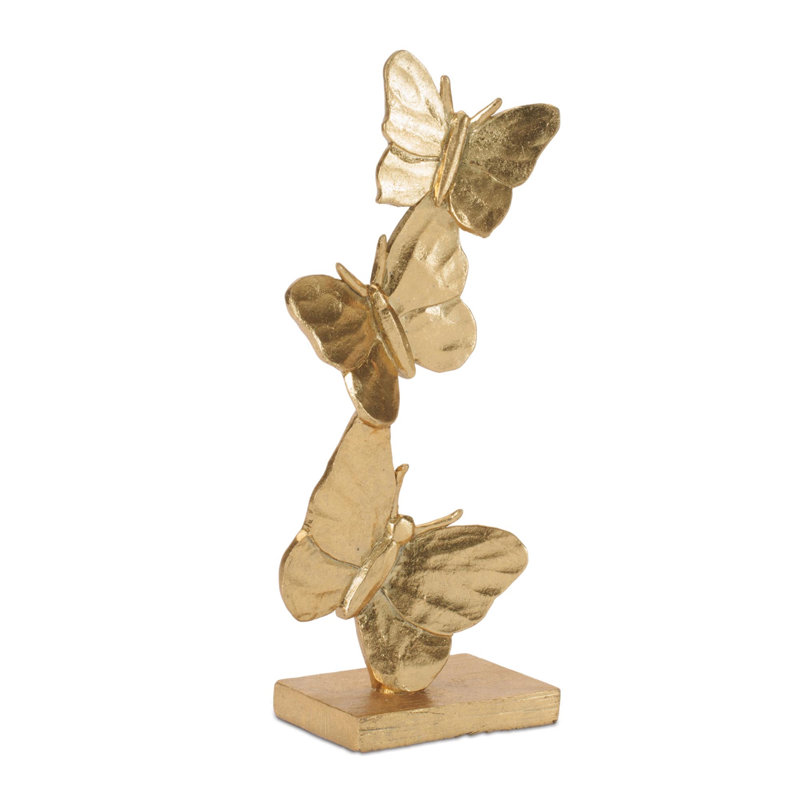 Ensemble de 2 papillons dorés empilés