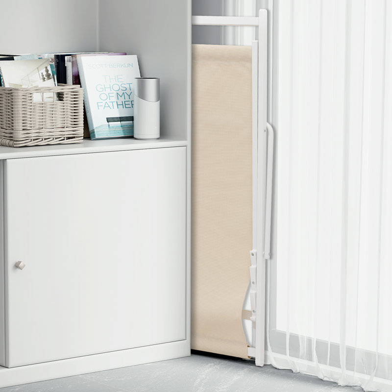 Pavils Folding Bench Chair, White, Beige