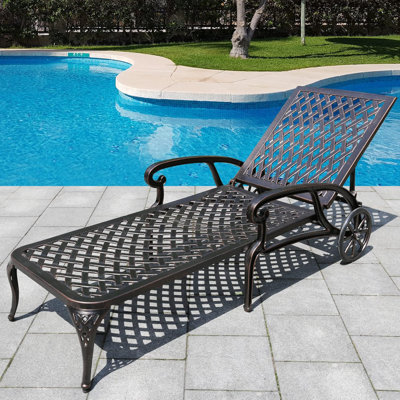 Cast Lounge Chair, Patio Chaise Lounge, Pool Lounge Chair