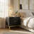 19.7" Black 2-Drawer Nightstand With Gold-Tone Legs And Handles