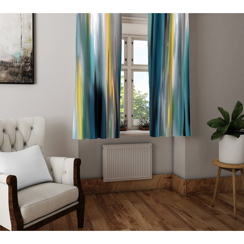 Paire de rideaux semi-transparents en polyester Deviana, L 20 po x L 52 po