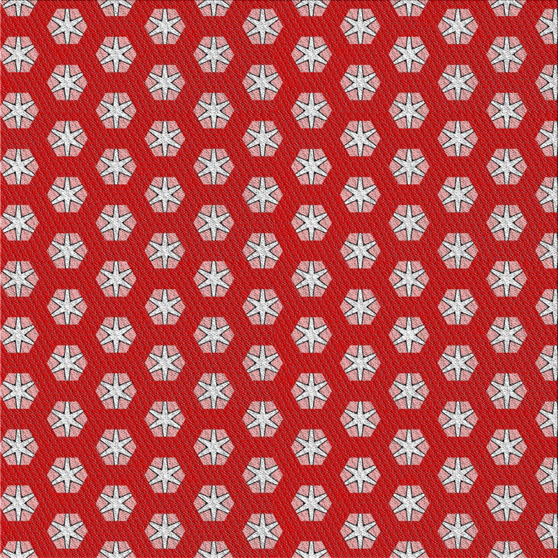 Tapis rouge/gris à motifs Jamerson, Carré 6 pi