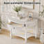 Console demi-lune en bois massif avec tiroir et tablette-557615132