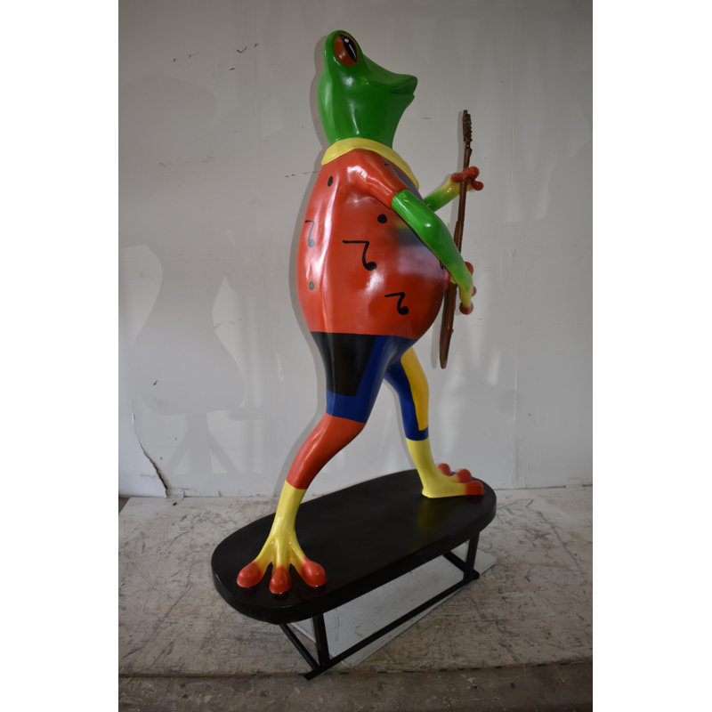 Giant Happy Frog Playing the Guitar Good for Outdoors Size: 46" x 28" x 70"H