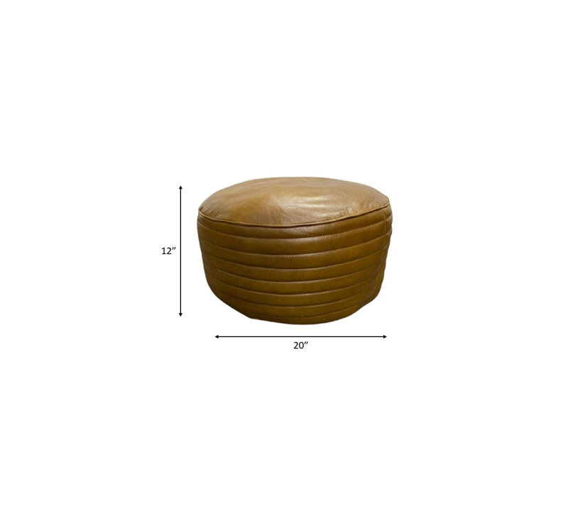 Elijah Pouf Brown Leather