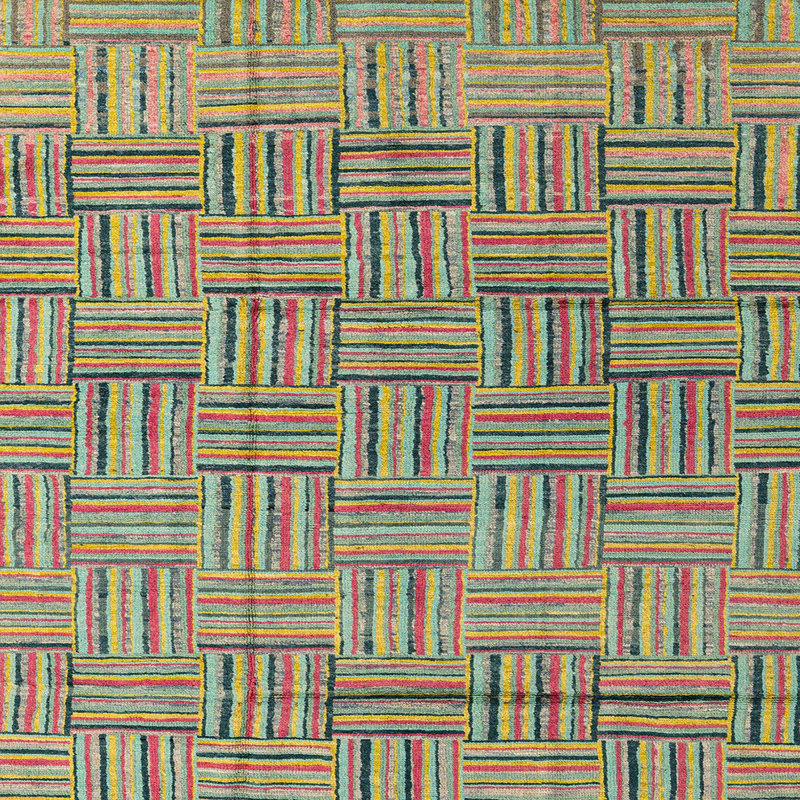 Tapis décoratif multicolore à motif abstrait, Carré 3 pi