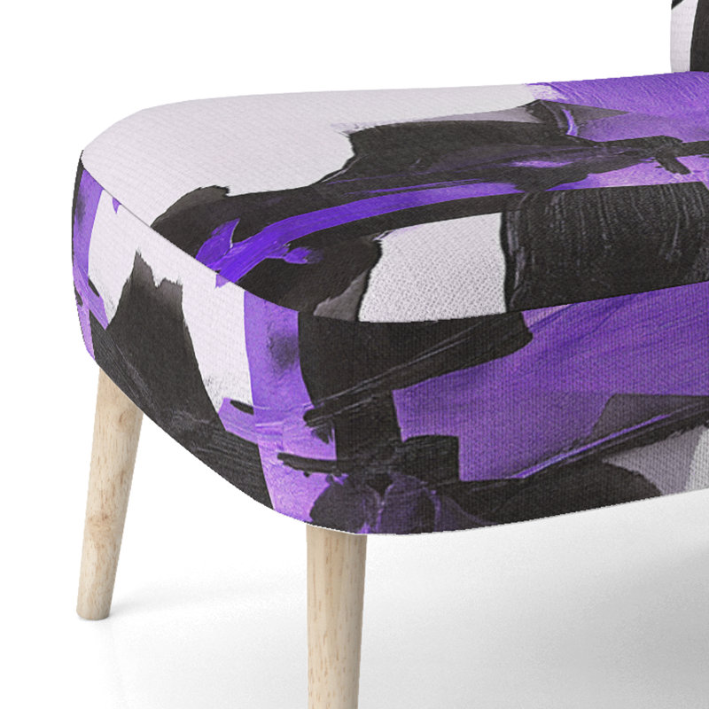 Chaise d'appoint rembourrée Geometric IV, Mauve / noir / blanc