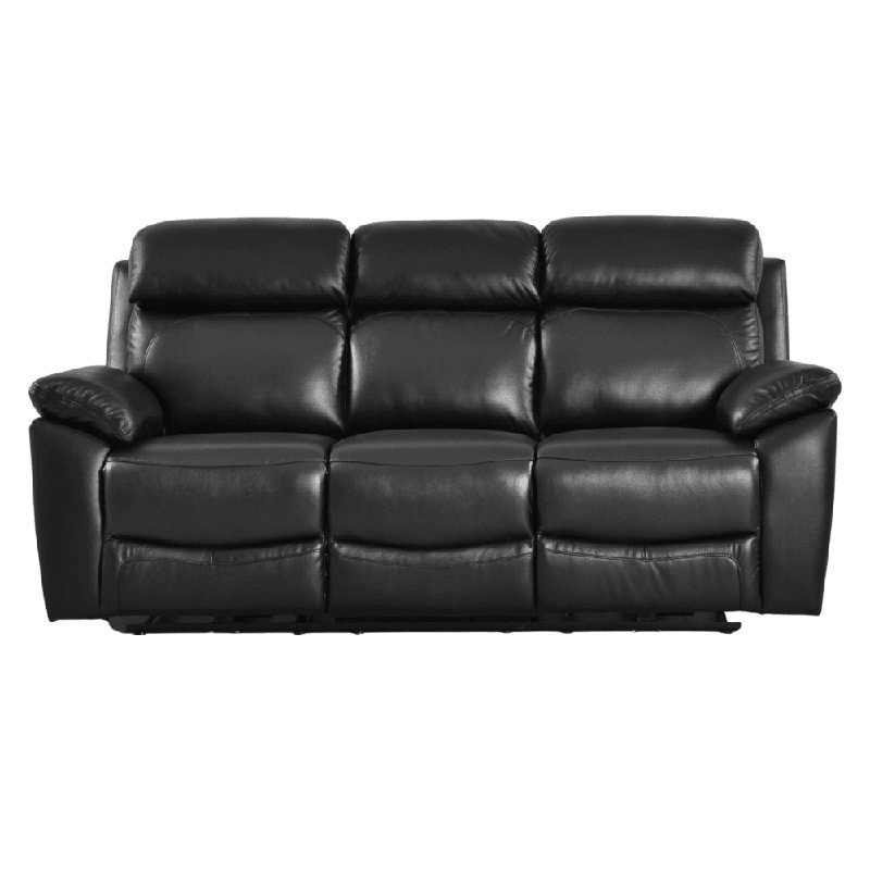 Dandrea Genuine Leather Electric Power Recliner 3 Seater Sofa, Black