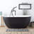 Catino 59" Solid Surface Soaking Freestanding Tub - Matte Black-102795382