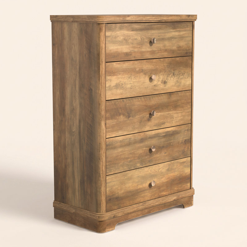 Burkhart 31.2" W Traditional 5-Drawer Chest of Drawers with Sculpted Base