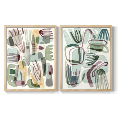 Sea Abstract I-Premium, reproduction encadrée - prête à être accrochée - aucun clou requis - aucun clou requis