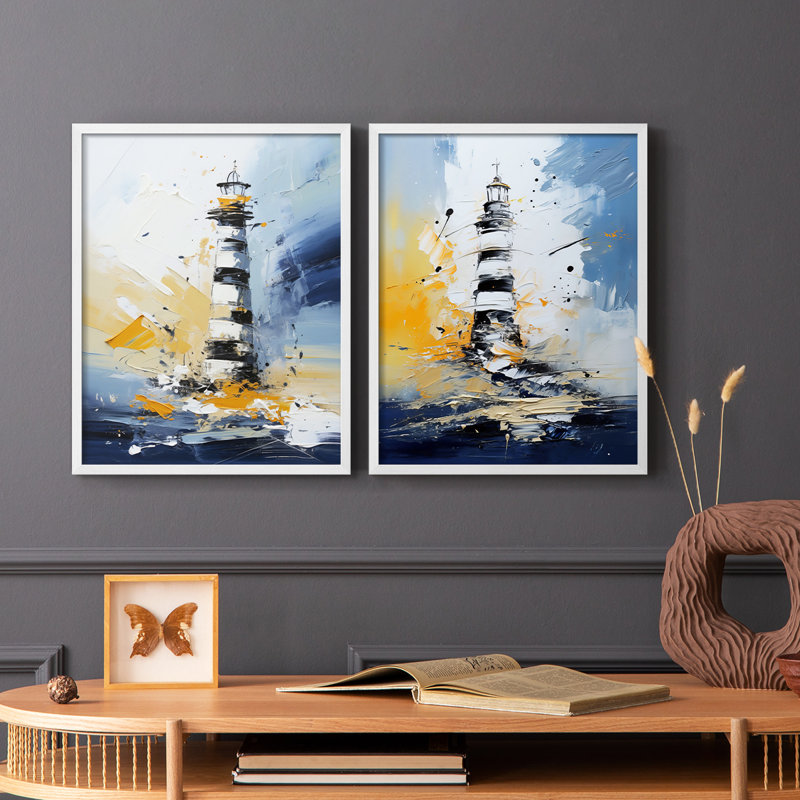 Série NAUTICAL Dxxxxx - Impression encadrée de qualité supérieure - prête à être accrochée - aucun clou requis, Blanc