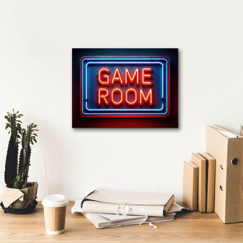Art mural sur toile Epic Graffiti «Geme Room Neon» par Rey Klimt, H 12 po x l 16 po x P 0,75 po