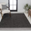 Alda Modern Minimalist Mingled Solid Black/Cream Indoor/Outdoor Rug-38578453