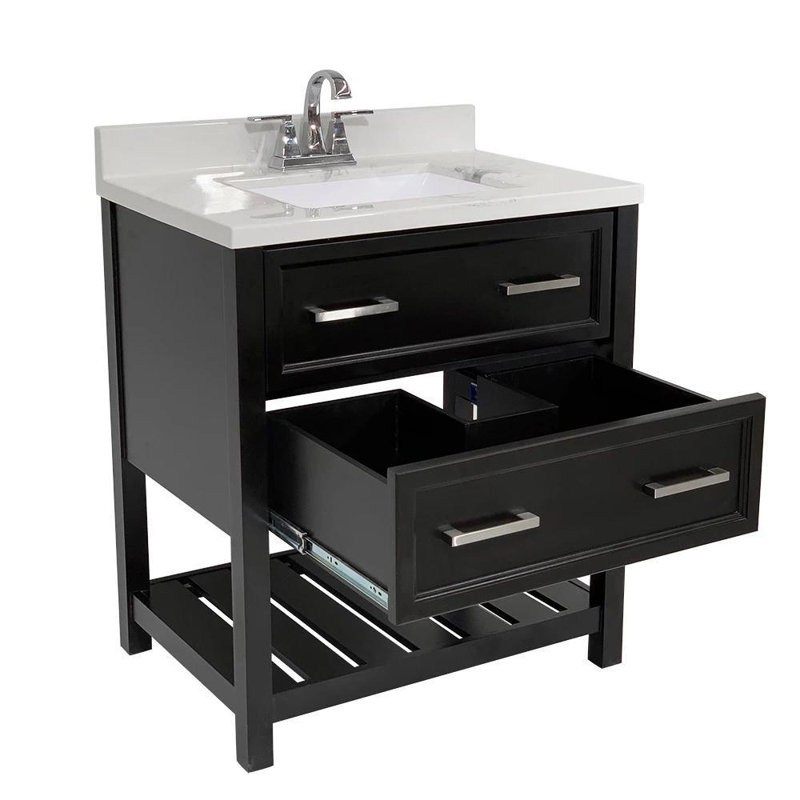Base de meuble-lavabo simple Aguallo de 31 po seulement, Espresso
