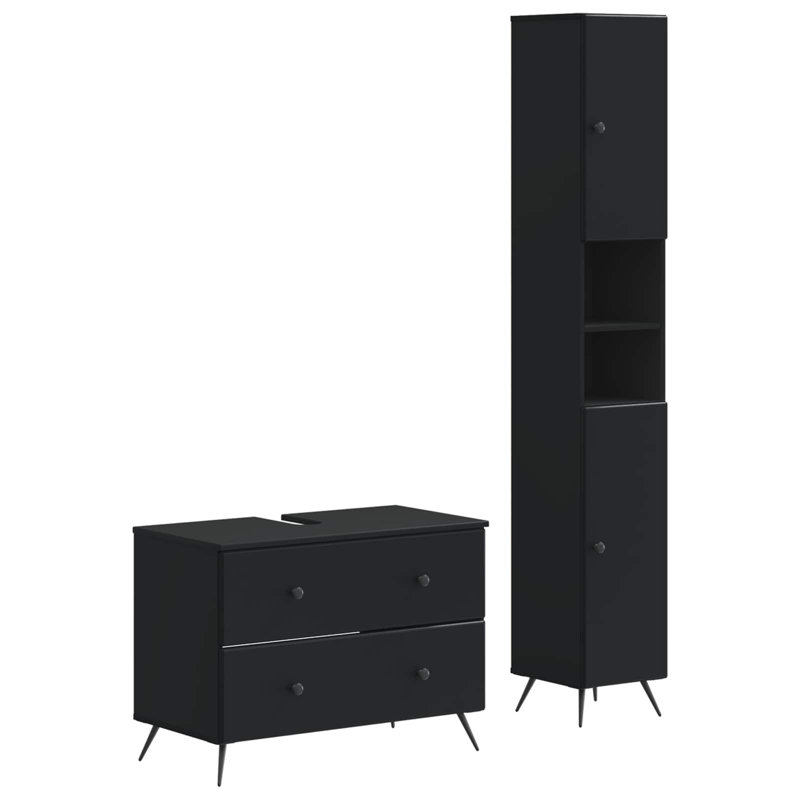 Bathroom Storage Furniture Set, Black