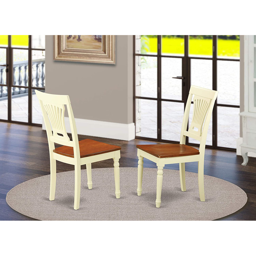 Denisha Solid Wood Slat Back Side Chair (Set of 2) Alcott Hill® 