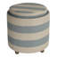 Repose-pieds avec rangement Kinkade, tissu rayé bleu et blanc-710523396