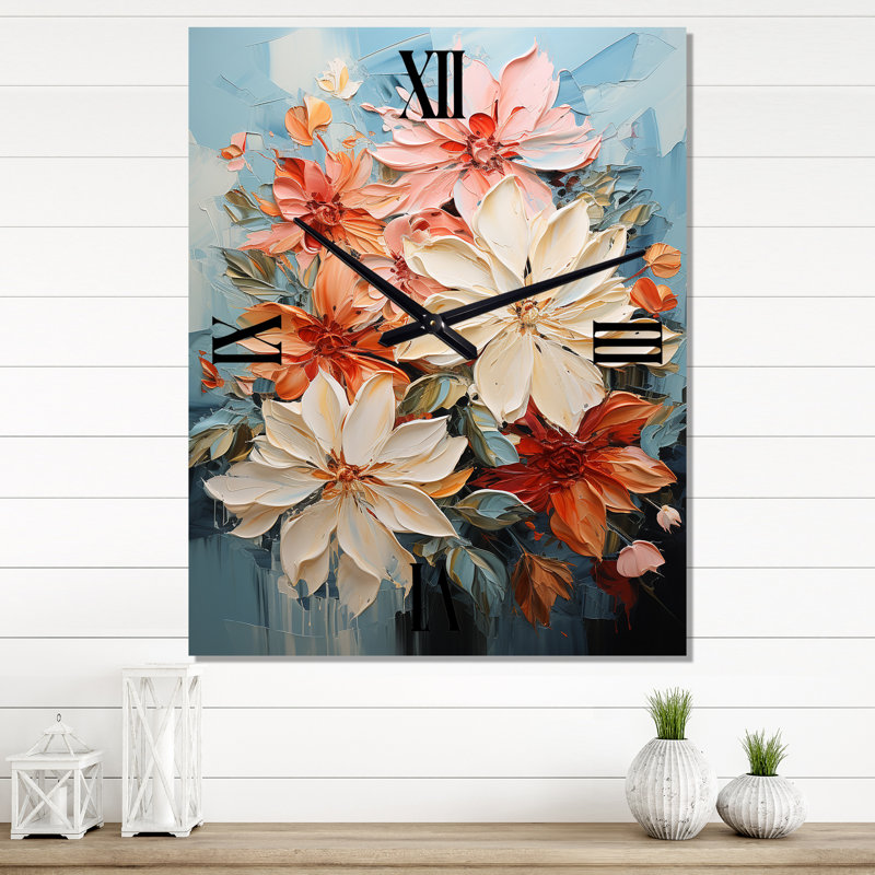 Jaxie - Horloge murale florale, Très petit