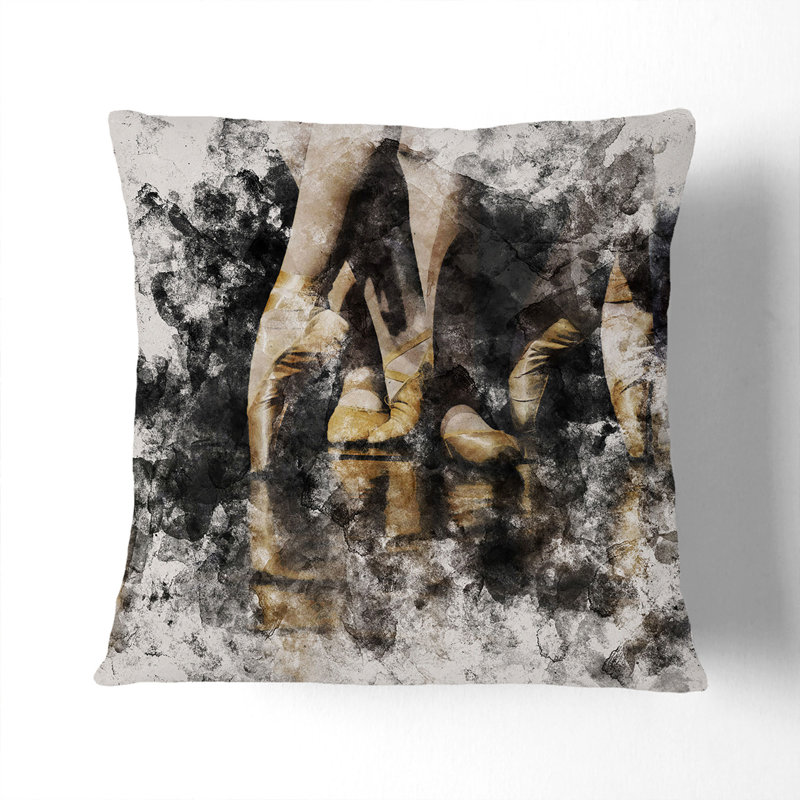 The Ballet Dancers Watercolour Square Throw Cushion, 55cm H x 55cm W x 20cm D
