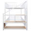 Lits avec échelle de rangement, lit simple en métal, chambre d'enfant compacte moderne