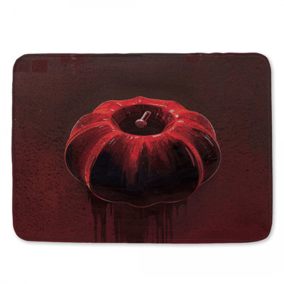 Tapis de bain rouge citrouille métallique