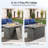 Maelie 6-Piece Outdoor Wicker Patio Fire Pit Conversation Set With Rectangle Fire Pit, Swivel Gliders And Ottomans-501093099