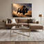 Faune, art africain sur toile brun Buffalo-2110160714