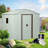 8ft x 4ft Outdoor Metal Storage Shed With window and metal foundation White-118170315-118170318