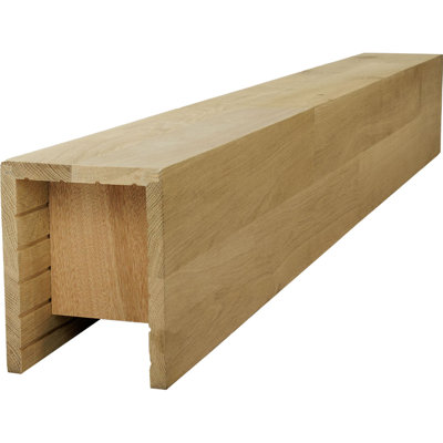 AmeriCraft Wood Smooth Beam, 3-Sided (U-Beam), 9 1/2"W x 11 1/2"H x 240"L, Dark Walnut Finish, Stain Grade White Oak