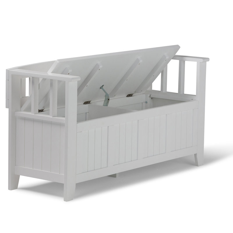 Entryway Storage Bench, White