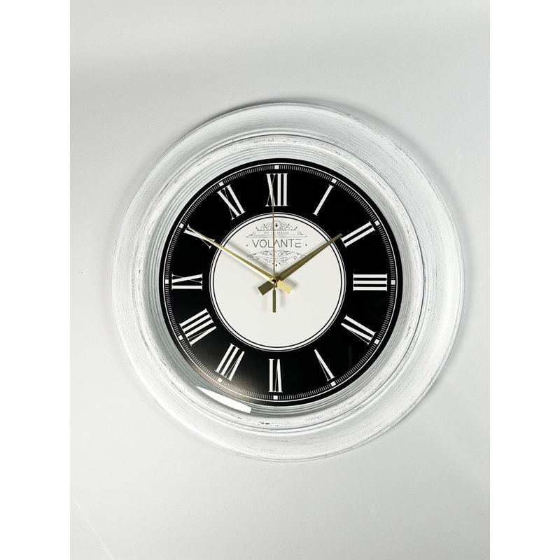 Shynel Wall Clock, White/Black