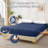 Diamond-patterned ultrasonic waterproof quilted fitted sheet, navy blue, Full size-119666446-123492190
