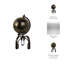 Globe décoratif pour décoration intérieure - Sculpture moderne avec support en métal unique - Figurine de style tablette, décoration de table basse ou décorations pour le salon et la cuisine, noir / or-556585172