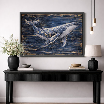 «Whale Ocean», marine, photos de salon côtier, impression sur toile encadrée